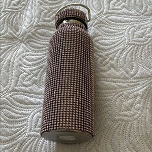 Sparkling Rhinestone Water Bottle with Silver Cap